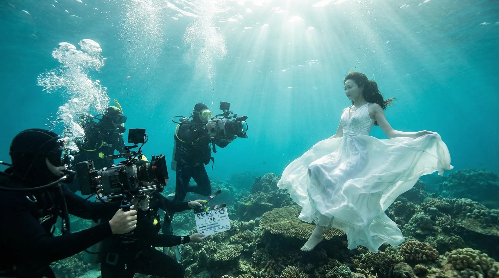 海角社区萝莉岛栏目水下拍摄现场花絮