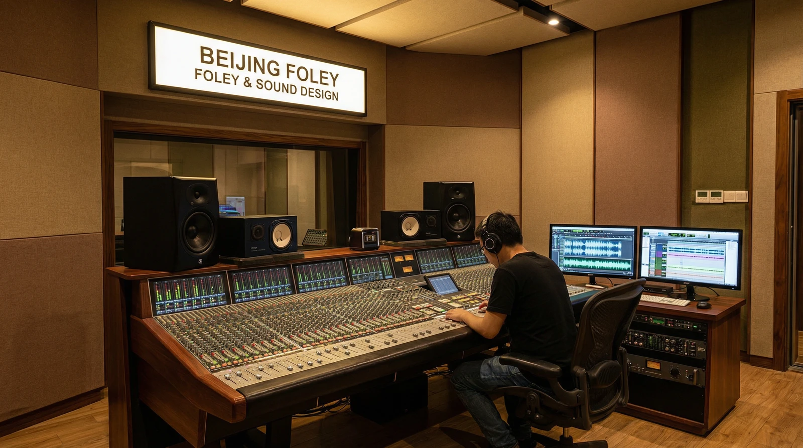 海角社区专业录音棚音效制作现场